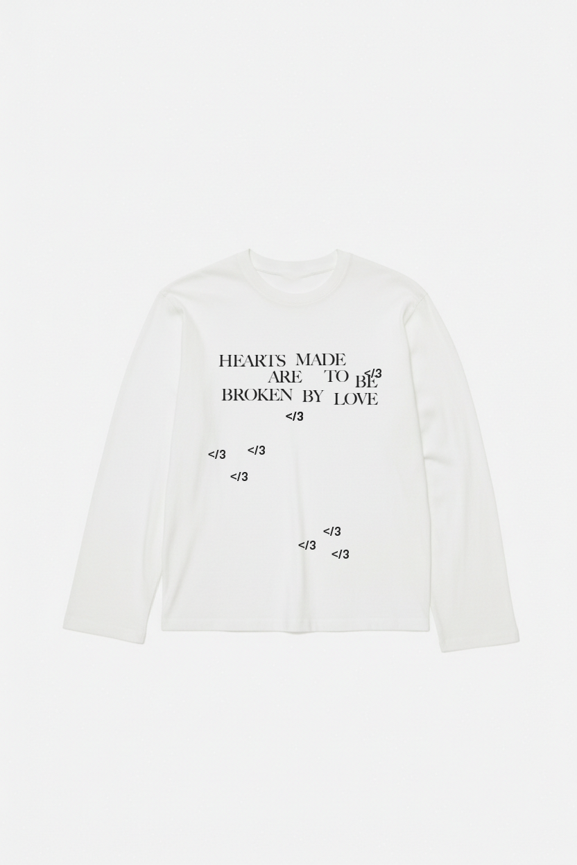 BROKEN HEARTS BY LOVE WHITE LONG SLEEVE